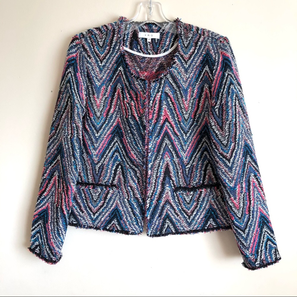 IRO Multicolored Weird Tweed Open Placket Blazer